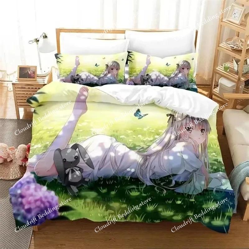 Anime Yosuga No Sora Kasugano  Bedding Set Boys Girls Twin Queen Size Duvet Cover Pillowcase Bed Kids Adult Home Textileextile