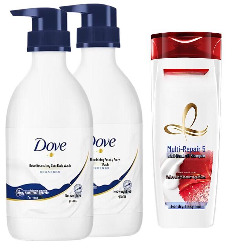 

Dove Family Pack: Nourishing Body Wash & Anti-Dandruff Shampoo Set