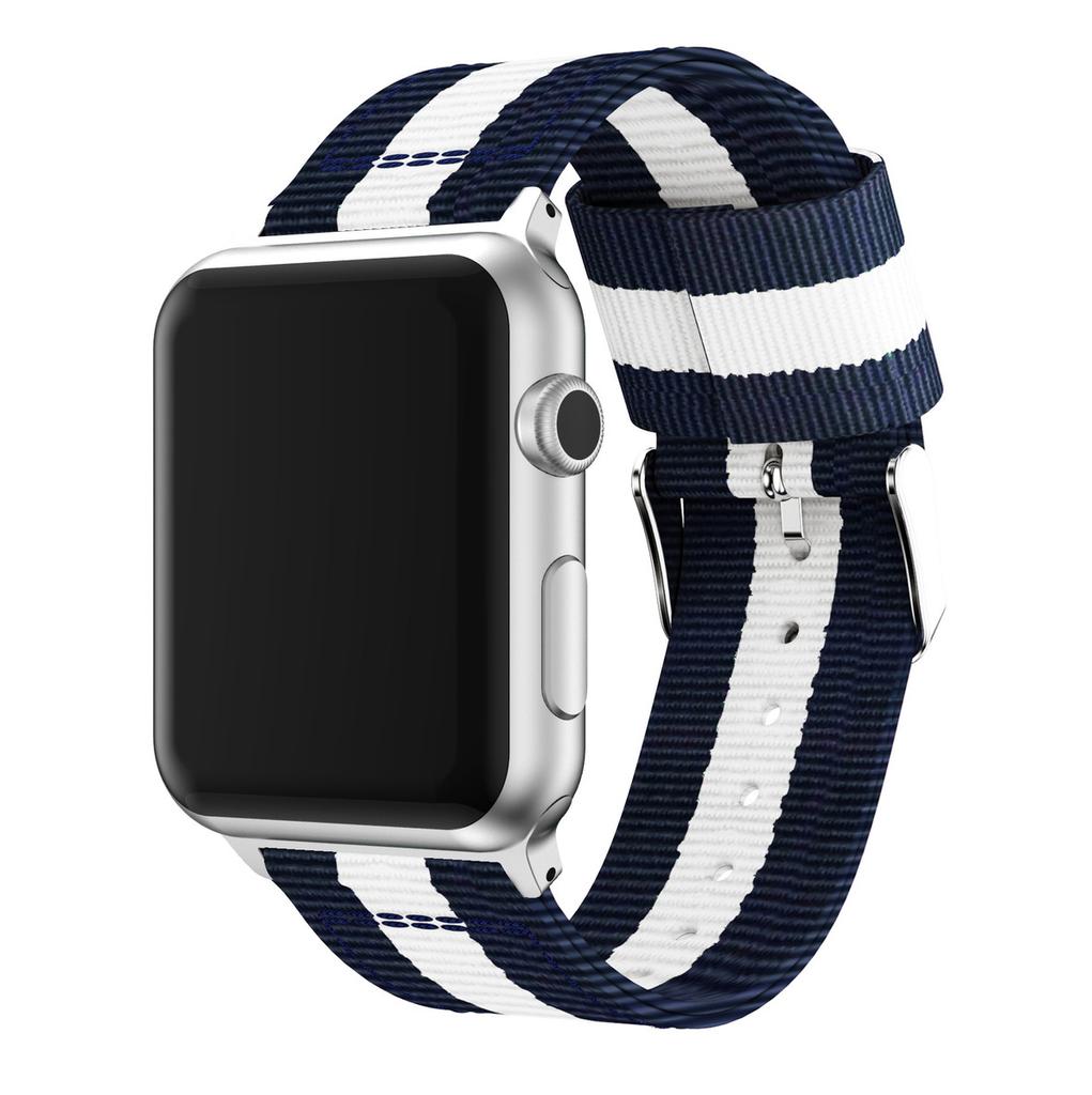 Metal Buckle Woven Nylon Watch Strap for Apple Watch Series 10 46mm/Ultra 2 Ultra 49mm/9 8 7 45mm/SE (2023) SE (2022) SE 6 5 4 44mm/3 2 1 42mm