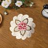 Embroidery Flower Cup Pad Flower Pattern Doily Tablecloth Placemat  Table Decoration