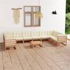 Day and Night - Day and Night Garden Furniture Set 11 Pcs Honey Brown Pine Wood Cushions