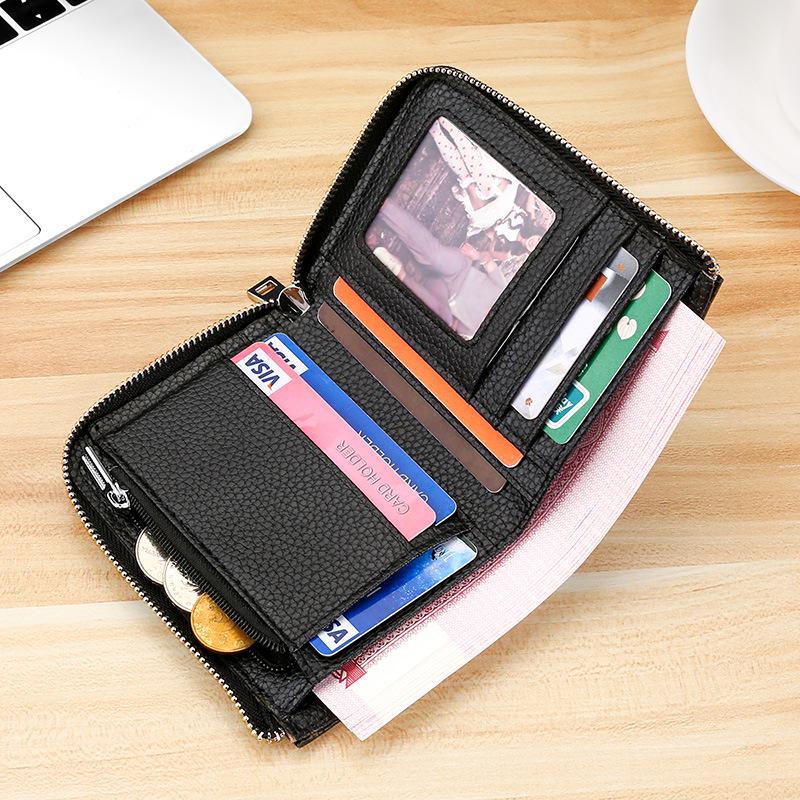 2023 Men's RFID Leather Wallet - Short, Anti-Theft, Cowhide Card Holder, Driver's License Wallet