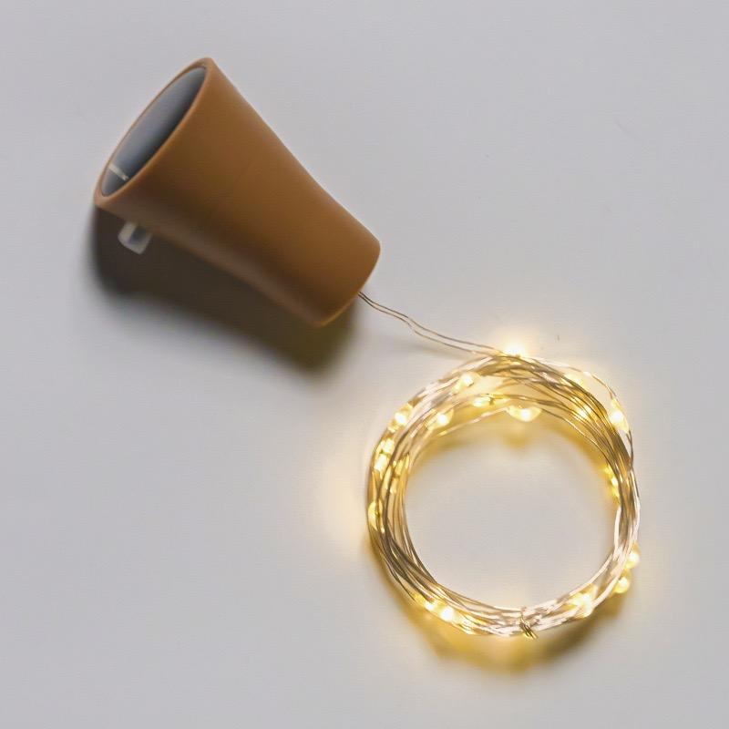 

JOYBLISS Солнечные 10LED 20LED Огни для винных бутылок Форма пробки Гирлянда Сказочные огни Рождественский свет Медная проволока Лампа для украшения дома и комнаты 20LEDs 2m теплый белый