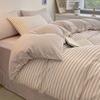 Washed Cotton Single Bedding Set Dormitory 150x200cm Bed Sheet Duvet Cover Pure Color Modern Minimalist
