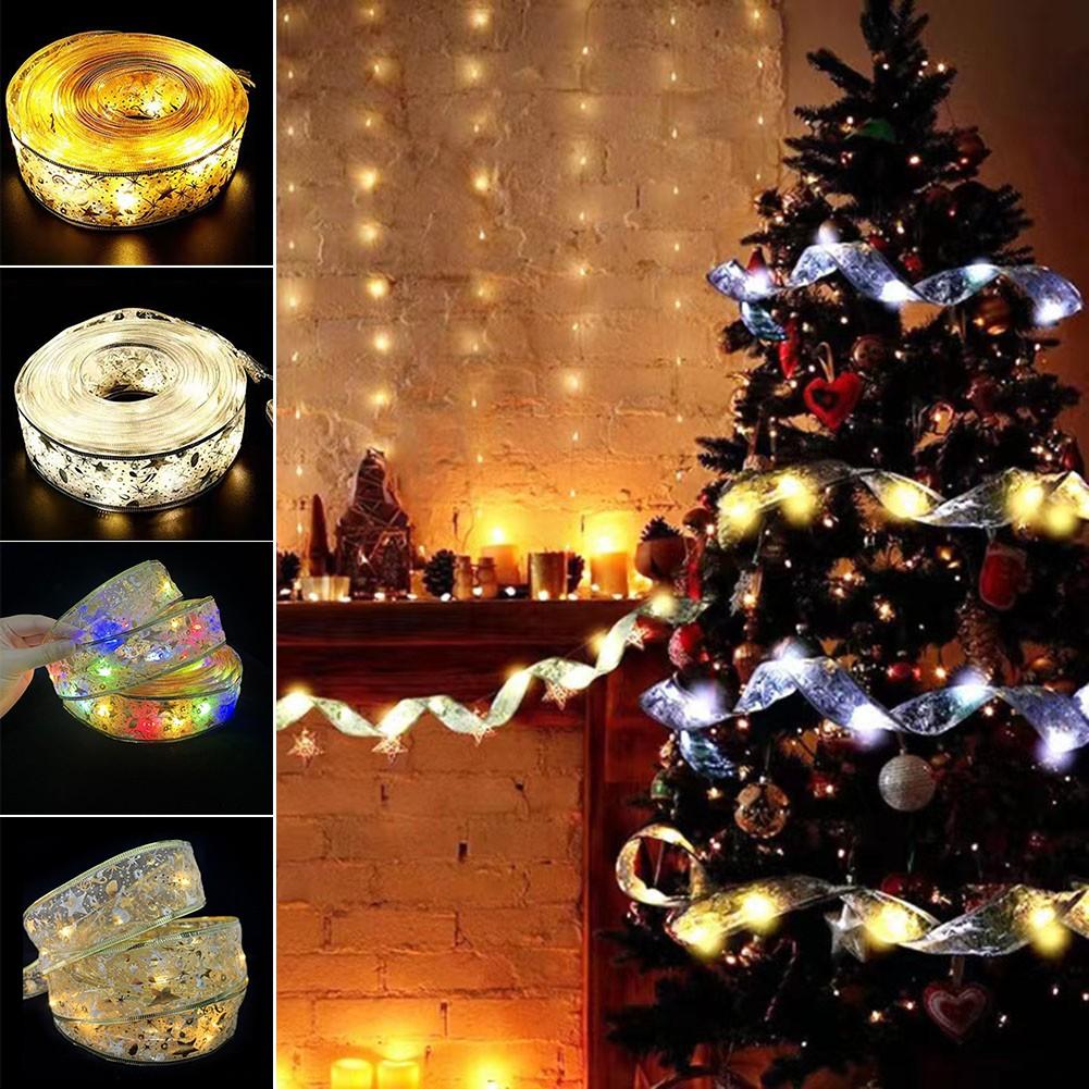 

Гирлянда с бронзовой лентой, рождественское украшение, гирлянда без батареи