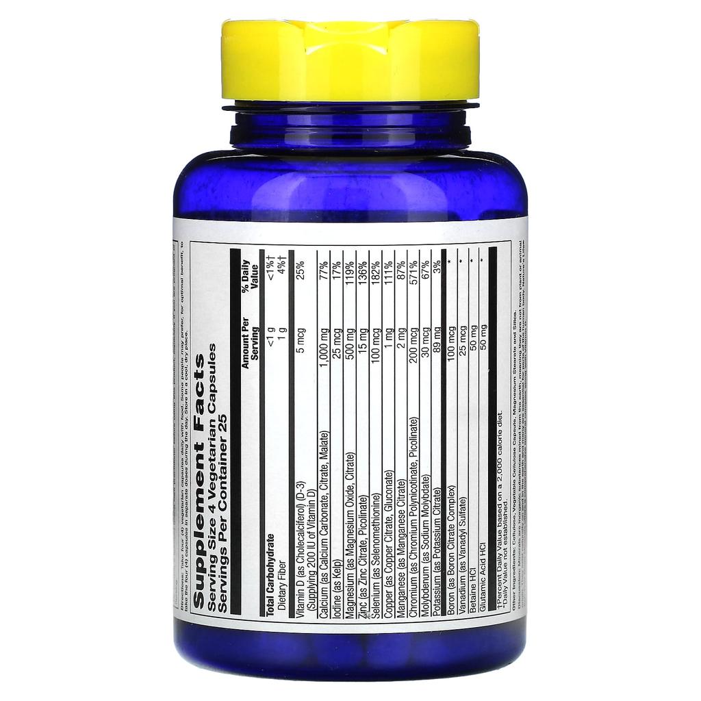 Nature'S Life, Mega Minerals, Iron Free, 100 Veggie Caps