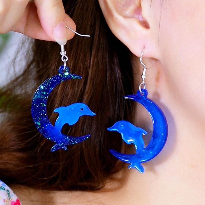 Unique Earring Resin Molds Jewelry Casting Mold Stars Heart Moon Silicone Pendant Mould DIY Craft Keychain Jewelry Charm