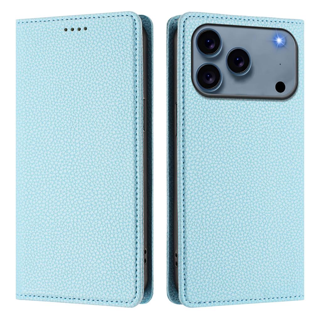For iPhone 17 Pro Max Wallet Case RFID Blocking Litchi Texture Leather Mobile Cover