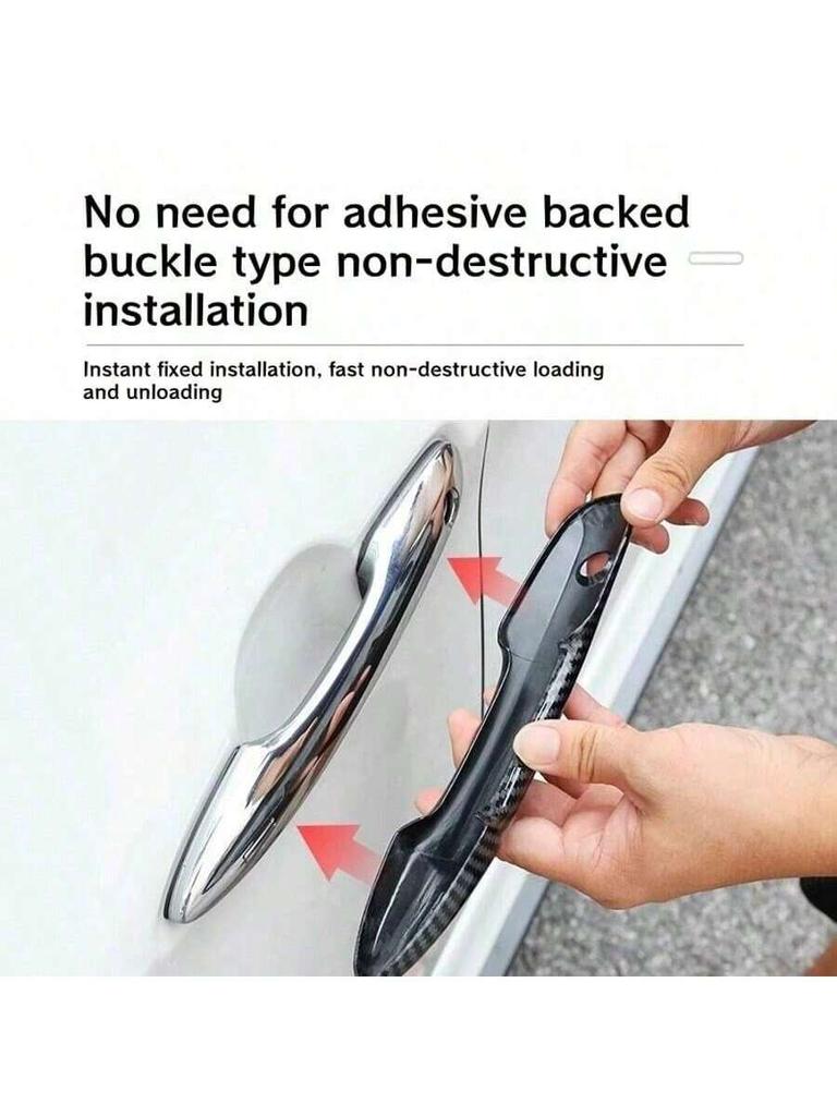 4 Pcs ABS Side Door Handle Cover Trims for Toyota Camry 2018 - 2025, Black with 2 Smart Entry Holes
