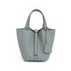 2025 Large Capacity Genuine Leather Commuter Handbag - Lychee Pattern Cowhide Bucket Bag