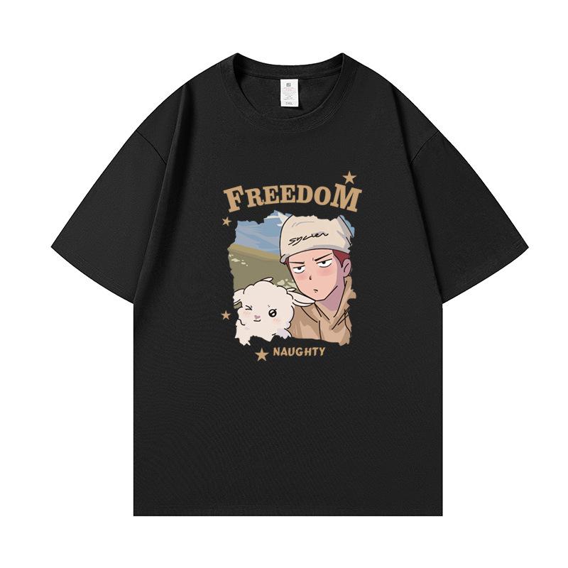 Y2k Japanese Harajuku Blouses Cute Print Couple Dress T-shirt Women's Clothing Kawaii Girls Graphic Tops Korean Fashion Clothes