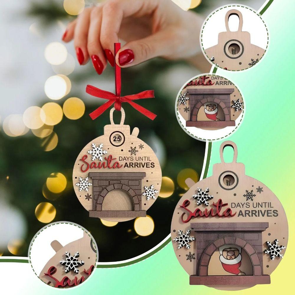 Handmade Santa Claus Christmas Countdown Santa Clause Wooden Christmas Calendar  New Year