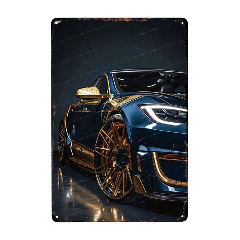 Metal Interior Sports Car Nameplate 20x30cm