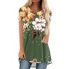 Nová Květinová Květinová 3D Potisk Trička Dámská O-výstřih Krátký Rukáv Tričko Streetwear Oversized Tunika Y2K Topy Trička Dámské Oblečení