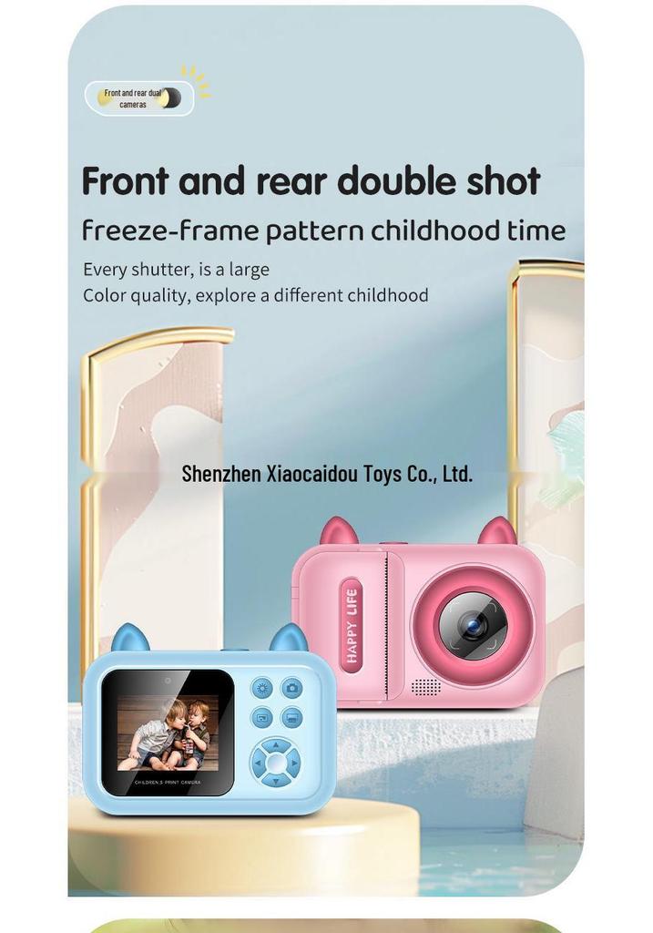 S6 Kids' Instant Print HD Camera - Cartoon Polaroid-Style Digital Toy
