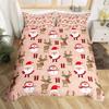 Christmas Duvet Cover Twin/Full/Queen/King Cartoon Santa Claus Bedding Set Xmas Theme Snowflake Comforter Cover for Girls Adults