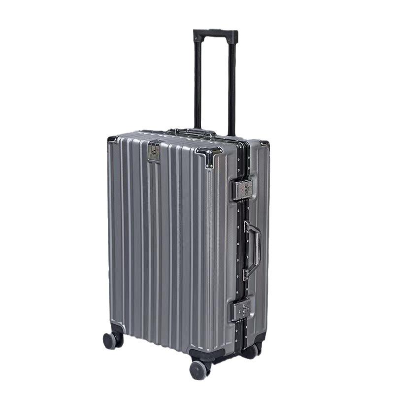 24-Inch Women's Silent Wheeled Suitcase: Durable Aluminum Frame, Large Capacity, Carry-On with Password Lock