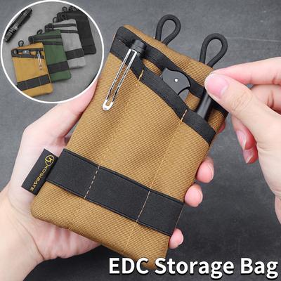 Multifunctional EDC Storage Bag Outdoor Portable Tool Bag Tactical Knife Pen Foldable Credit Card Clip Wallet Hanging Waist Bag