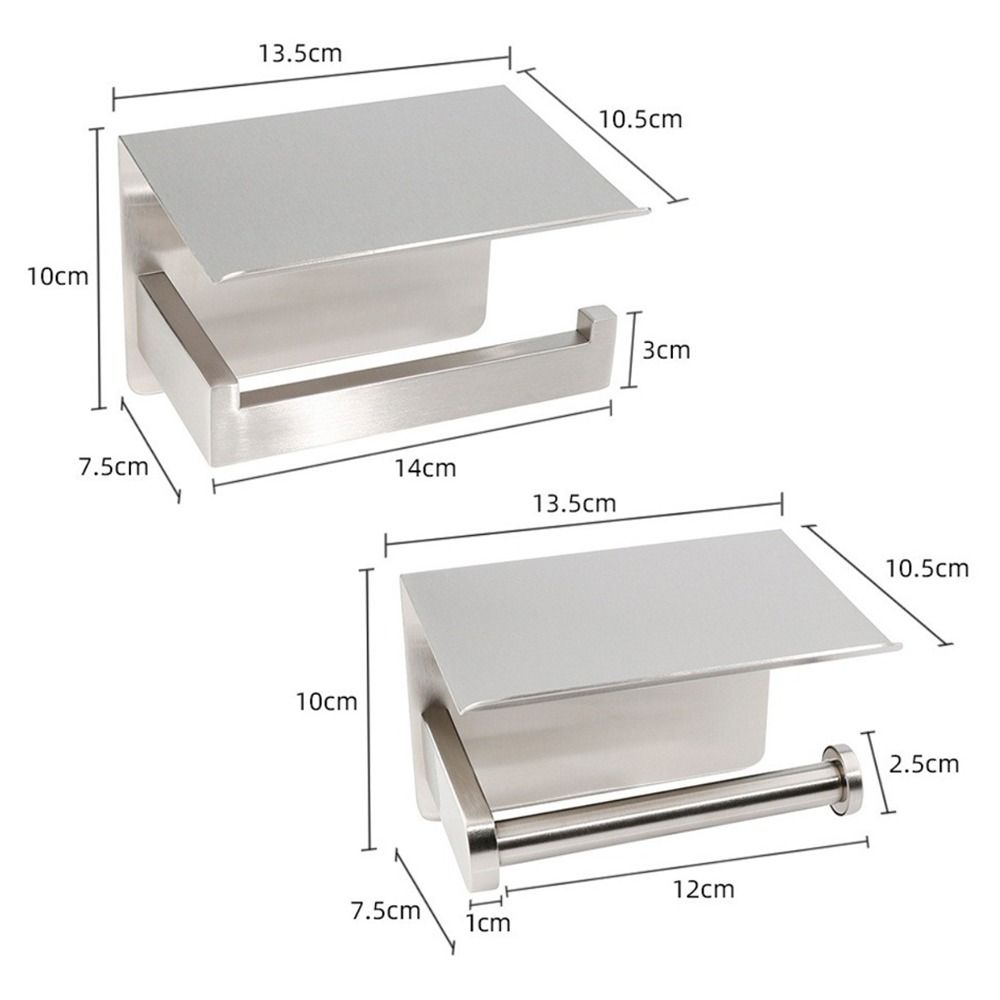 Wall Mount Toilet Paper Holder Stainless Steel Toilet Paper Rack Cell Phone Holder Bathroom Use
