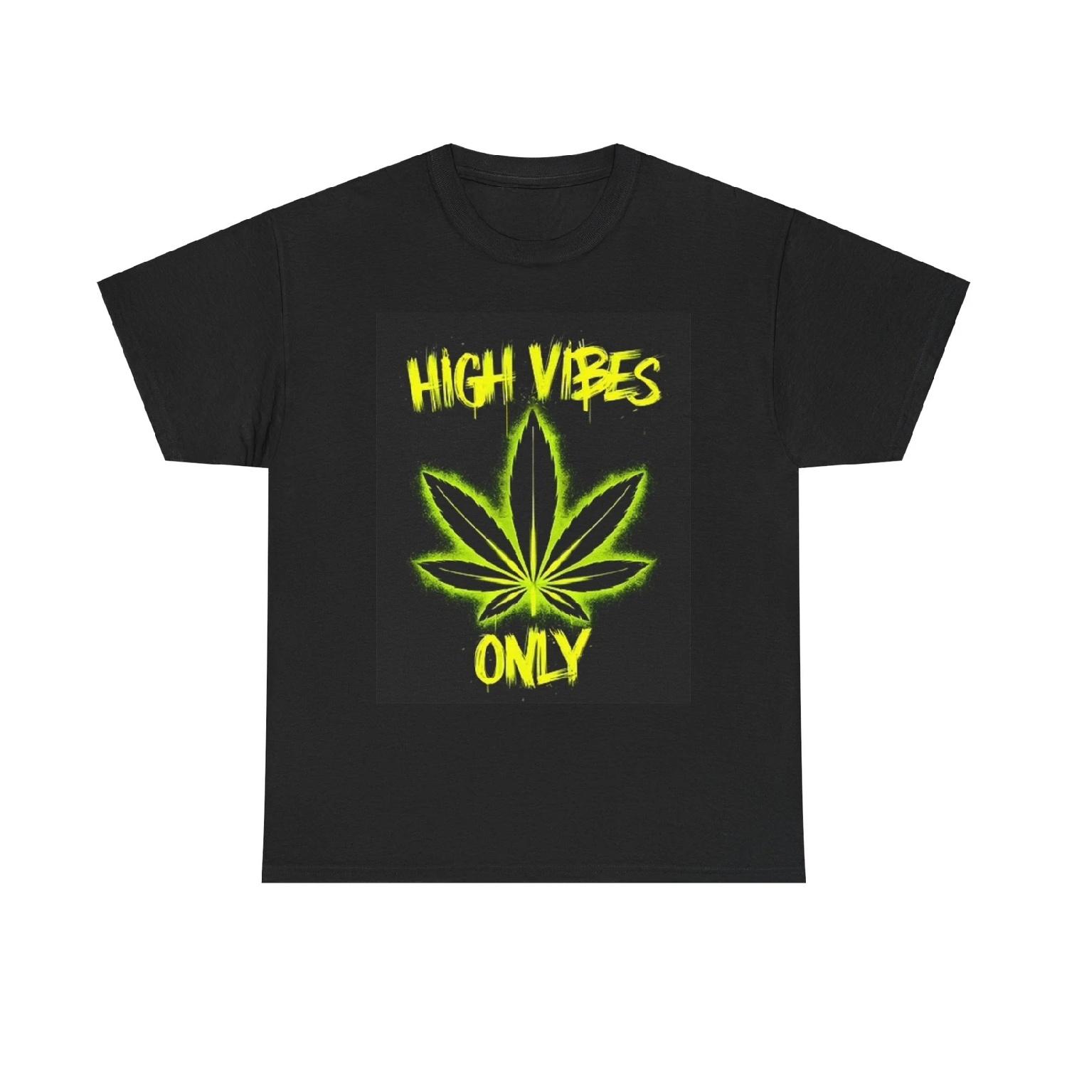 

High Vibes Only T Shirt Retro Neon Graphic BRAND NEW Unisex Heavy Cotton Tee XXXXXL різнокольоровий