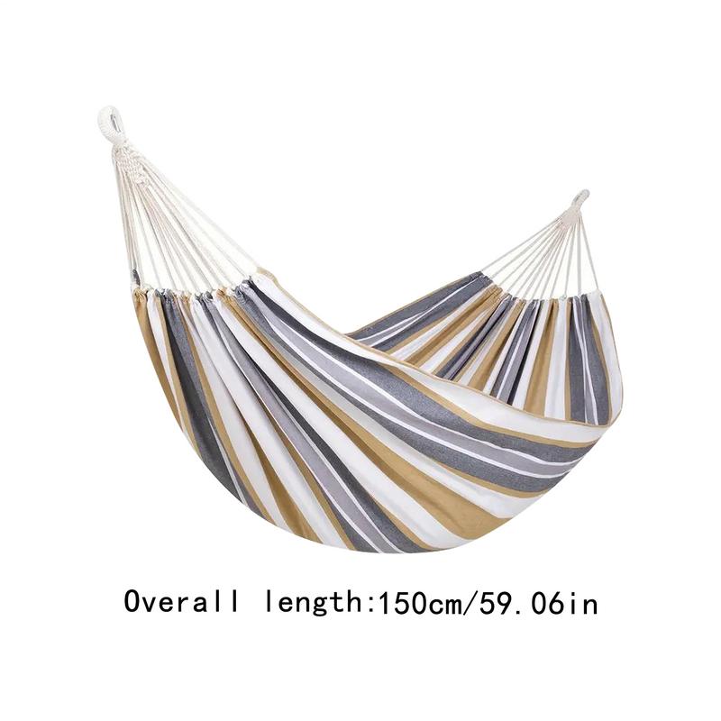 Portable Two-Person Outdoor Camping Polyester Cotton Hammock Thickened Striped Kids Camping Sleeping Swing With Organizer Bag