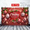 2D Merry Christmas Happy New Year Backdrop Red Ball Ornament Photo Booth Banner