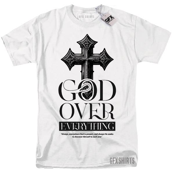 God Over Everything Faith Prayer Blessed Christian Catholic Graphic T-shirt S