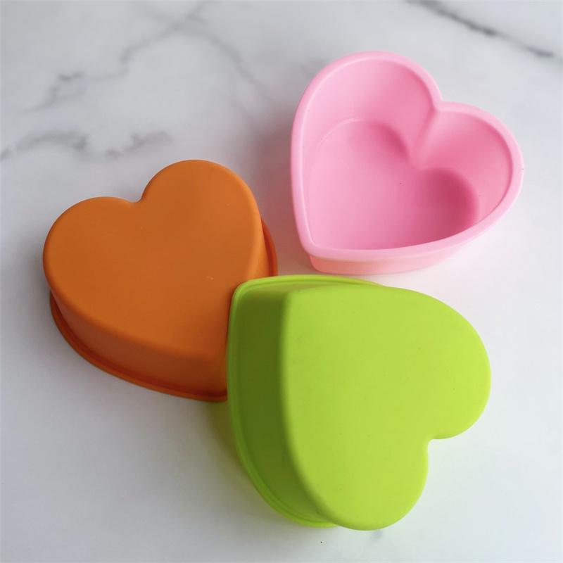 3 Inch 8cm Heart Mousse Chocolate Soap Mold Silicone Cake Molds Cake Decorations Bakeware Baking Pan