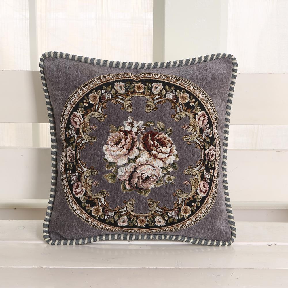 Jacquard Pillowcase Without Core New Chinese Style Office Lumbar Cushion