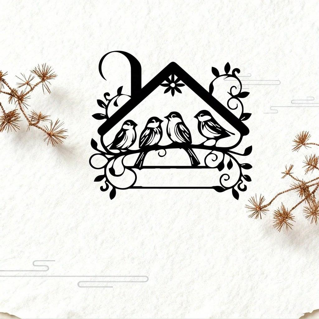 Iron Wall Sculpture Birds On Branch Flight Home Decor Gift Housewarming