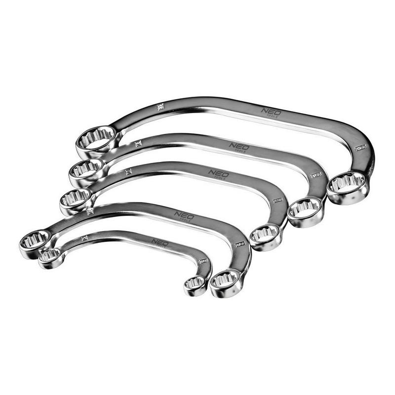 Set Of Bent Ring Wrenches 9-22Mm 5 Pcs - T N09-176