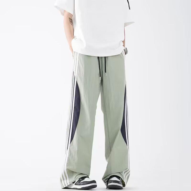 

Мужские быстросохнущие повседневные брюки свободного кроя с прямыми штанинами и тремя полосками, 2024 XXL