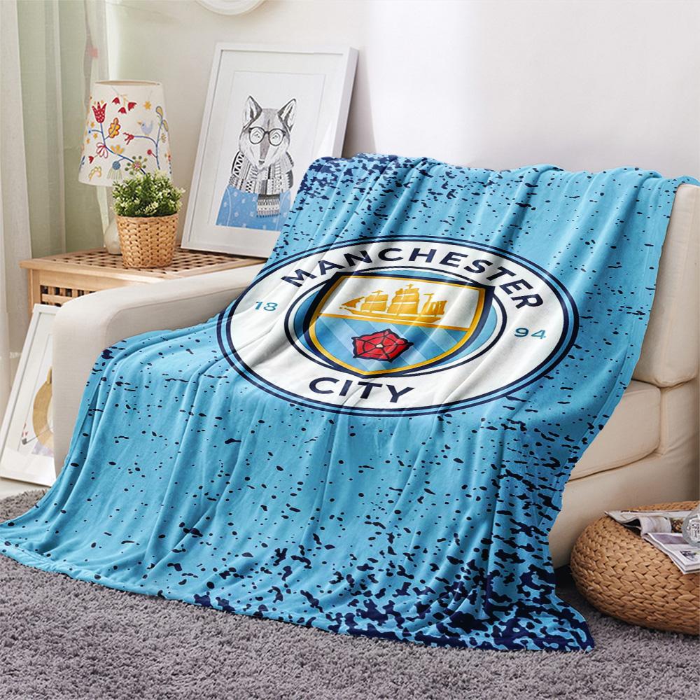 MCFC Print FlAannel Blanket, High Quality Comfortable for All Seasons, Home Decor, Warmth and Comfort