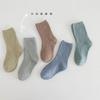 Kids Simple Crew Socks Plain Ankle Socks Breathable Booties Socks Calf Socks