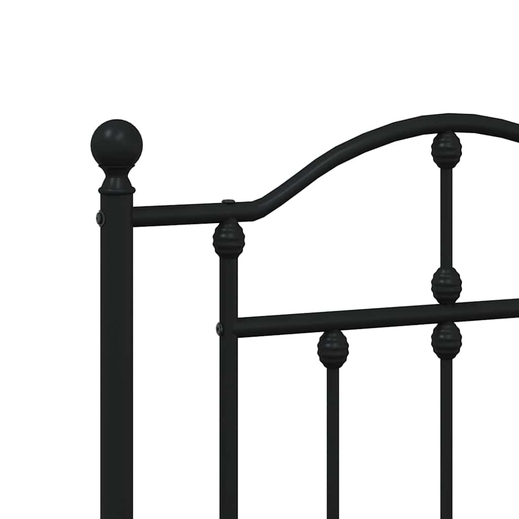 Vidaxl Metalowe Wezgłowie, Czarne, 193 Cm