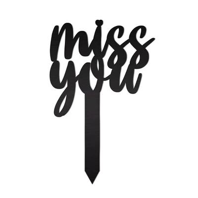 1PCS Miss You Memorial Stakes Outdoor Garden Acrylic Yard Decoration Inserts Acrylic Grave Stake Memorial Plaque Garden 2023