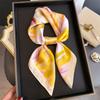 Women S Elegant Printed Silk Like Square Scarf Sun Protection Shawl