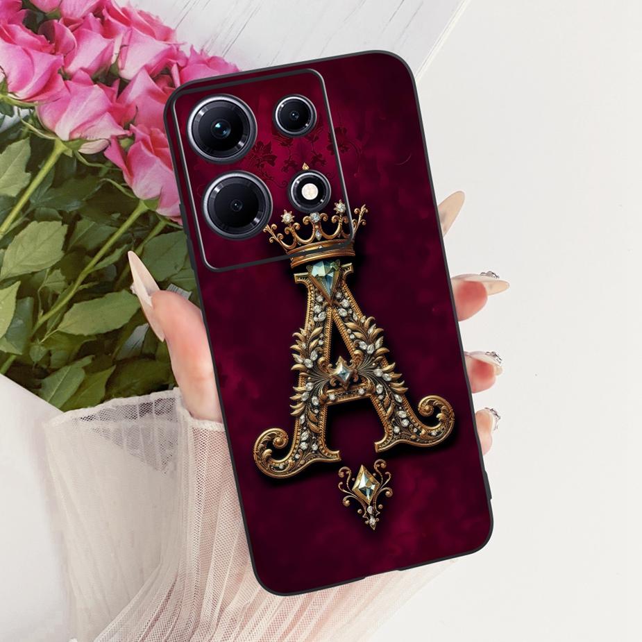 Per Custodia Infinix Note 30i X6716 Note 30 VIP Corona Fredda Lettere Cover Custodia Morbida in TPU Per Infinix Note 30 Pro Note30 4G Guscio