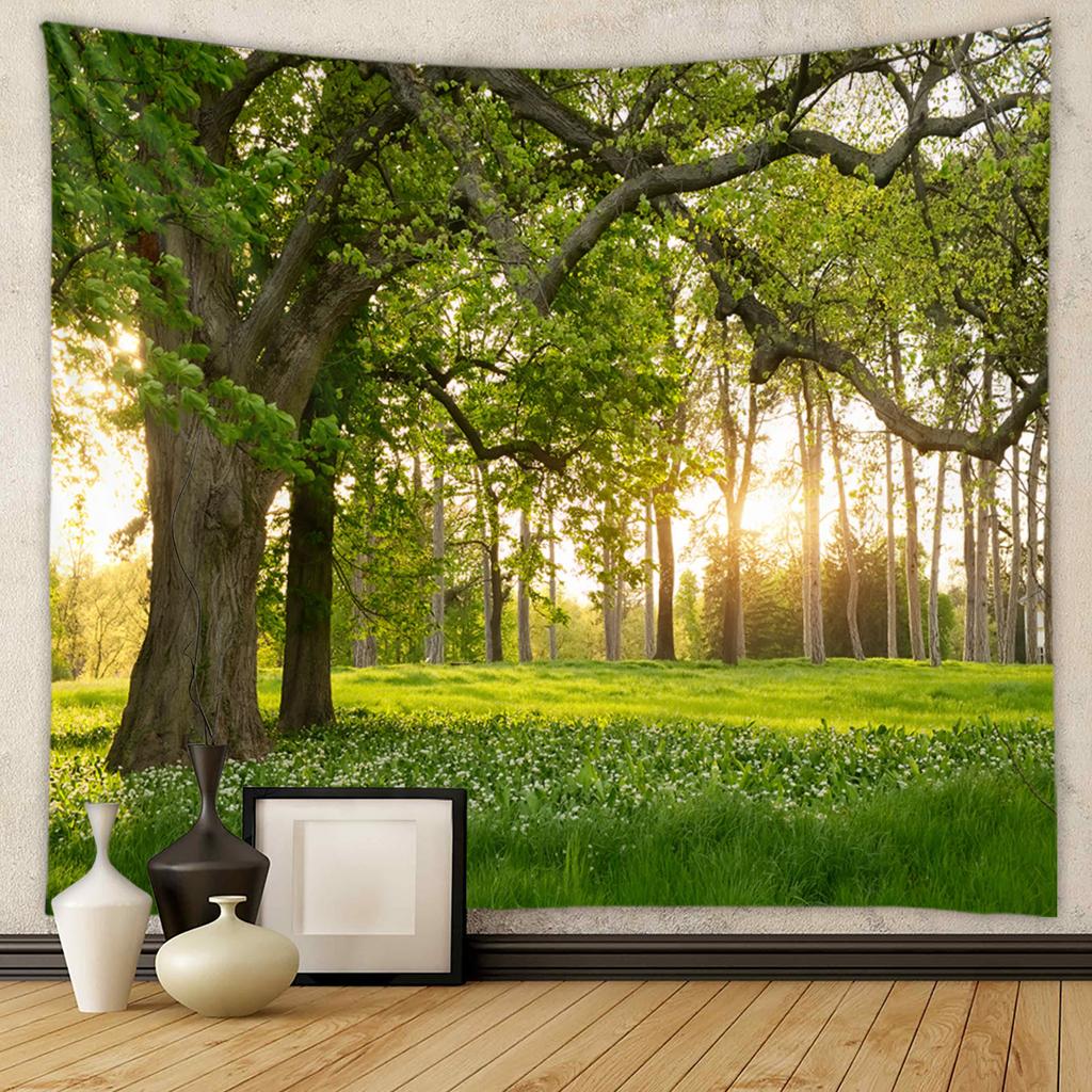 Home Tapestry Wall Hanging Forest Tapestry Background Fabric For Living Room Bedroom Decor Decorative Wall Art
