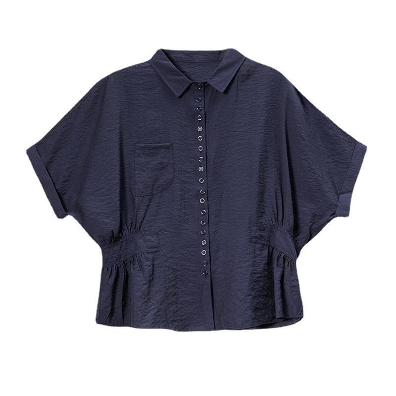 Extended Sizes 5xl Summer Short-sleeved Loose Shirt Ladies's Casual Loose Mother Waist Top