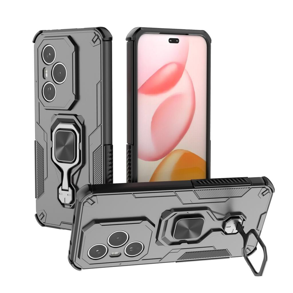 For Honor 400 Pro 5G (Global) Phone Case WANLONFENG PC TPU Back Cover Kickstand with Tempered Glass