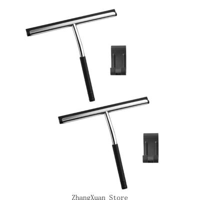 3XUF Space Saving Bathroom Squeegee Scraper Stainless Steel Blade Hanging Hook Design Efficient Glass Window Cleaner