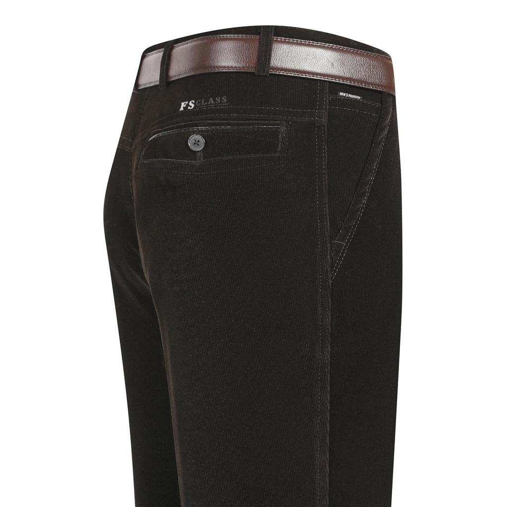 Bukser Herre Corduroy Cord Bukser Stretch Straight Bukser Uformell Løs Høy midje Vintage Retro