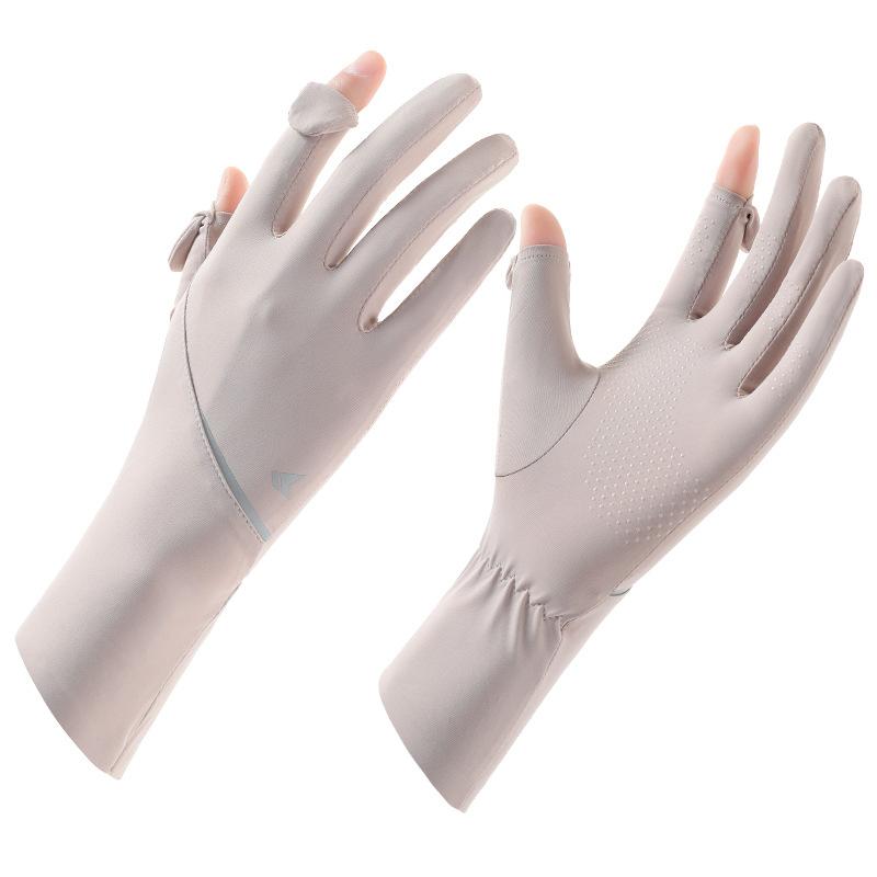 Summer thin sunscreen gloves women's UV protection touch screen cycling non-slip breathable ice silk sunscreen gloves summer