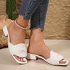 Mode Sommer 2025 Neue Übergröße High Heel Sandalen Gestrickte Atmungsaktive Blockabsatzsandalen Mode Braun Bequeme Damenschuhe