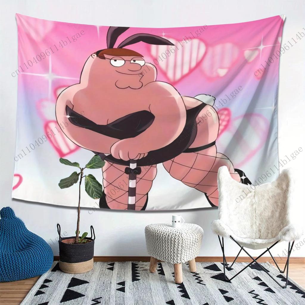 Cartoon Chubby Character Wall Tapestry Sexy Outfit Design Unique Home Decor Wall Hanging Art for Bedroom Living Room