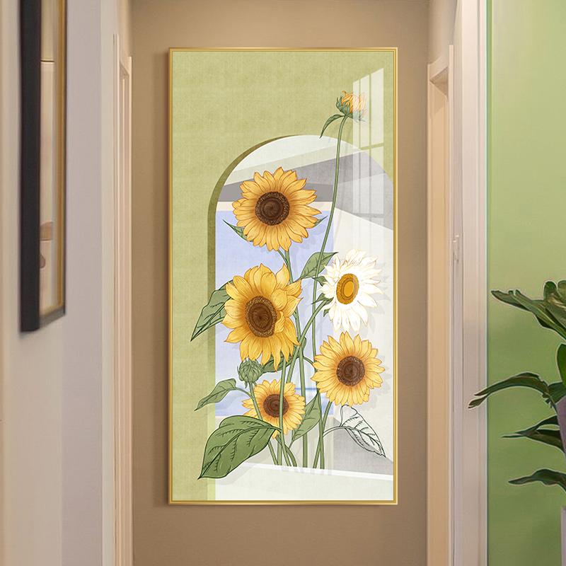 Nordic Sunflower Canvas Painting Flower Landscape Posters Plant Leaves Prints Living Room Porch Decoration Wall Art Cuadros