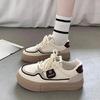 Leather White Shoes Women's Spring New Women's Comfortable Platform Simple Sneakers Casual Versatile Color Matching Women's Shoes