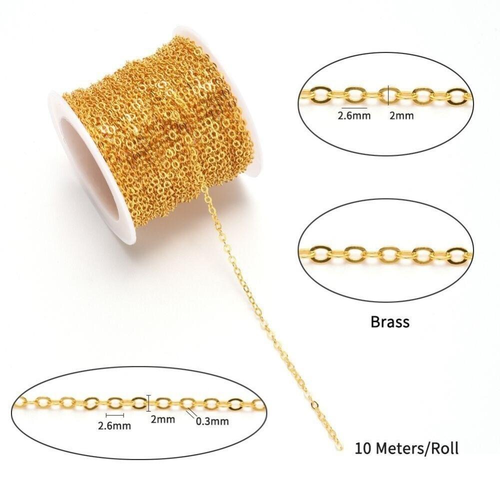 Jewelry Making Components 1Roll O Shape Cross Chains 10 Meters DIY Stainless Steel Chain 2mm DIY Collarbone Chain Bracelet For