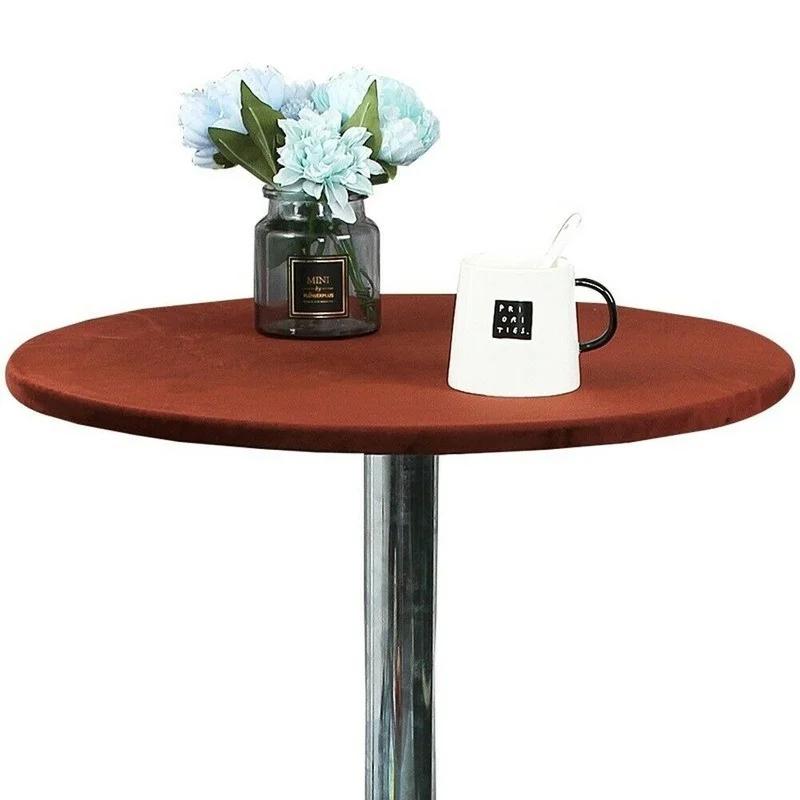 Velvet Elastic Fitted Stretch Tablecloth Round Edged Table Cover 60/70/80/90/100/120/150cm